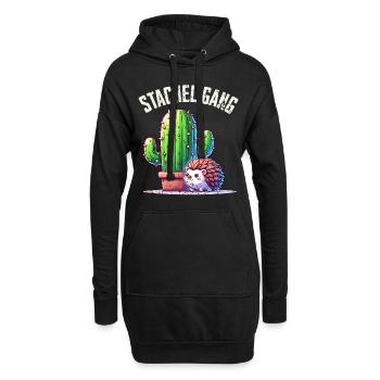 Stachel Gang Igel Kaktus - Hoodie-Kleid - Schwarz - Vorne