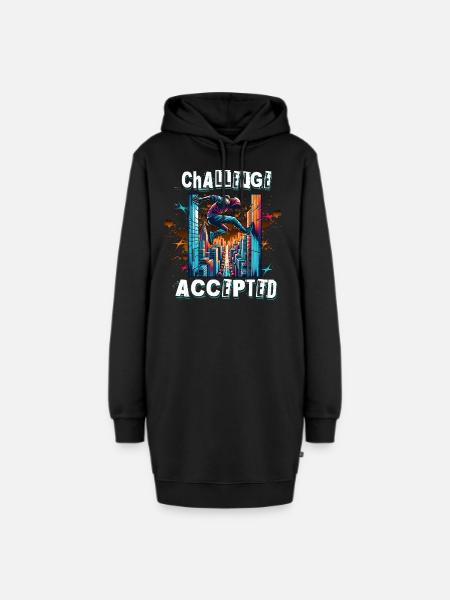 Parkour - Hoodie-Kleid - Schwarz