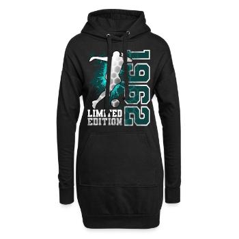 1962 Année de naissance Anniversaire Football - Sweat-shirt à capuche long Femme - noir - Devant