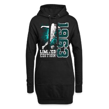 1963 Année de naissance Anniversaire Football - Sweat-shirt à capuche long Femme - noir - Devant