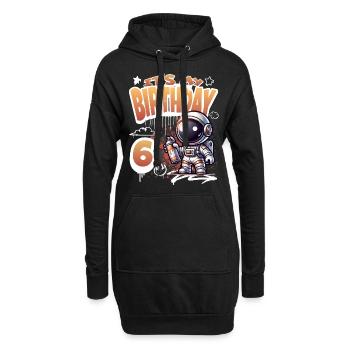 Graffiti astronaute 6ème anniversaire - Sweat-shirt à capuche long Femme - noir - Devant