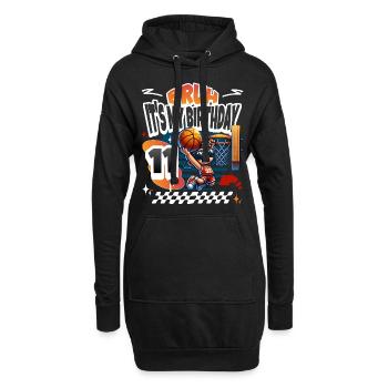 11e anniversaire de basket-ball - Sweat-shirt à capuche long Femme - noir - Devant