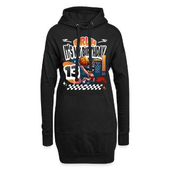 Basketball 13. Geburtstag - Hoodie-Kleid - Schwarz - Vorne