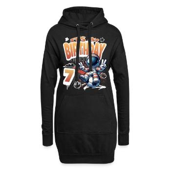 Astronaute de football 7e anniversaire - Sweat-shirt à capuche long Femme - noir - Devant