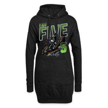 5e anniversaire de motocross - Sweat-shirt à capuche long Femme - noir - Devant