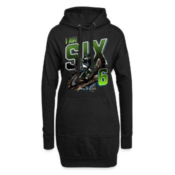 6e anniversaire de motocross - Sweat-shirt à capuche long Femme - noir - Devant
