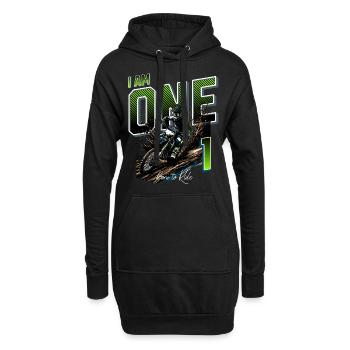 1er anniversaire de motocross - Sweat-shirt à capuche long Femme - noir - Devant