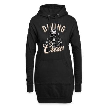 Tauchen Taucher Crew Team - Hoodie-Kleid - Schwarz - Vorne