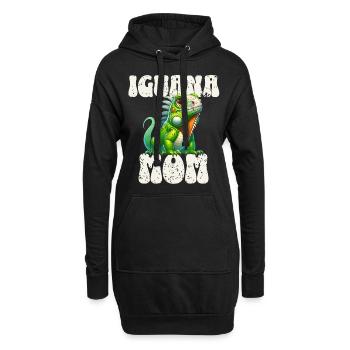 Leguan Mama - Hoodie-Kleid - Schwarz - Vorne