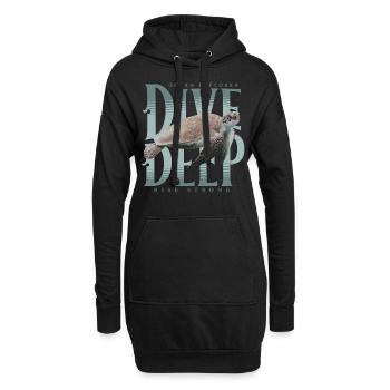 Tauchen Taucher - Hoodie-Kleid - Schwarz - Vorne