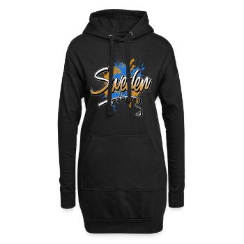 Schweden Angeln Angler Fischen - Hoodie-Kleid - Schwarz - Vorne