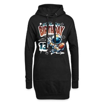 Astronaute 13e anniversaire Football - Sweat-shirt à capuche long Femme - noir - Devant