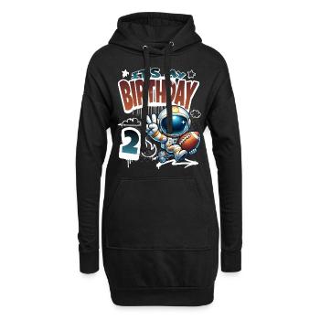 Astronaute 2e anniversaire Football - Sweat-shirt à capuche long Femme - noir - Devant