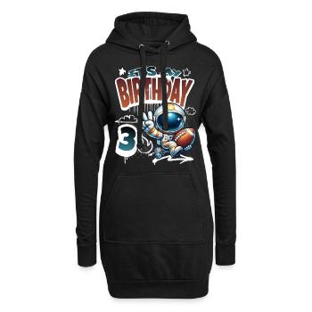 Astronaute 3e anniversaire Football - Sweat-shirt à capuche long Femme - noir - Devant