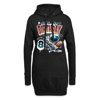 Astronaute 8e anniversaire Football - Sweat-shirt à capuche long Femme - noir - Devant