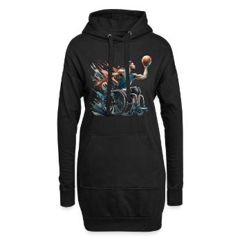 Basketball en fauteuil roulant Basketball en fauteuil roulant - Sweat-shirt à capuche long Femme - noir - Devant