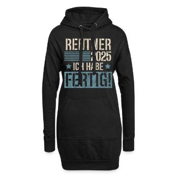 Rentner 2025 - Hoodie-Kleid - Schwarz - Vorne