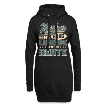 Rentner 2025 - Hoodie-Kleid - Schwarz - Vorne