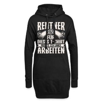 Rentner 2025 - Hoodie-Kleid - Schwarz - Vorne