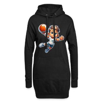 Handball Handballer - Hoodie-Kleid - Schwarz - Vorne