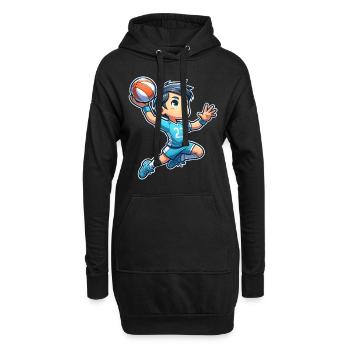 Handball Handballer - Hoodie-Kleid - Schwarz - Vorne
