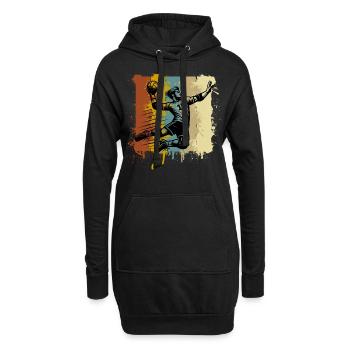 Handball Handballer - Hoodie-Kleid - Schwarz - Vorne