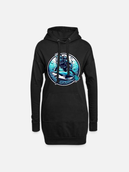 Tauchen Taucher - Hoodie-Kleid - Schwarz