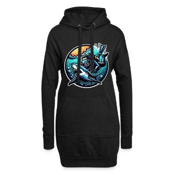 Tauchen Taucher - Hoodie-Kleid - Schwarz - Vorne