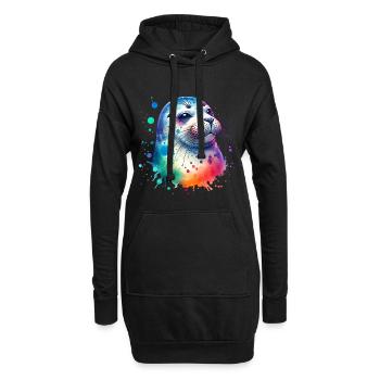 Robbe Seehund - Hoodie-Kleid - Schwarz - Vorne