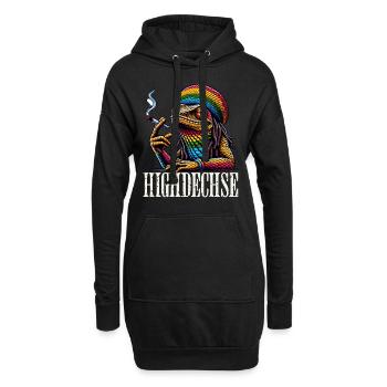 Haut lézard - Sweat-shirt à capuche long Femme - noir - Devant