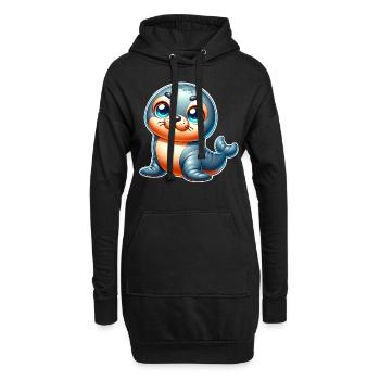 Robbe Seehund - Hoodie-Kleid - Schwarz - Vorne