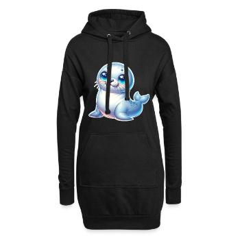Robbe Seehund - Hoodie-Kleid - Schwarz - Vorne