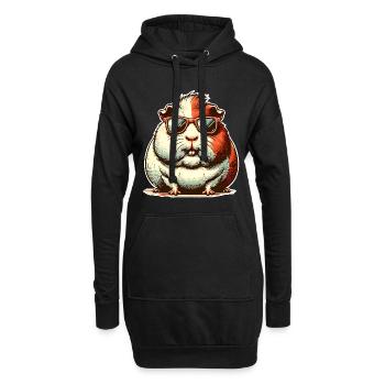 Meerschweinchen - Hoodie-Kleid - Schwarz - Vorne