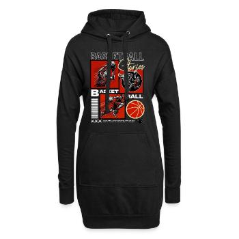 Basket-ball Joueurs de basket-ball - Sweat-shirt à capuche long Femme - noir - Devant