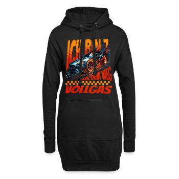 Ich Bin 7 Aus Dem Weg. Kindergeburtstag Rennwagen - Hoodie-Kleid - Schwarz - Vorne
