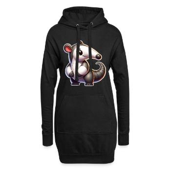 Fourmilier - Sweat-shirt à capuche long Femme - noir - Devant