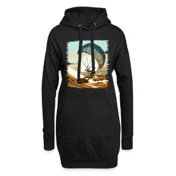 Kitesurfen Kitesurf Kitesurfer Kiteboard - Hoodie-Kleid - Schwarz - Vorne