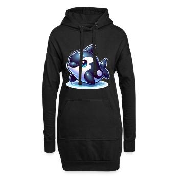 Orque Épaulard - Sweat-shirt à capuche long Femme - noir - Devant