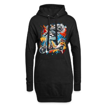 Tretroller E-Scooter E-Roller - Hoodie-Kleid - Schwarz - Vorne
