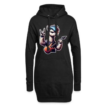 Alpaca Guitariste de Rock and Roll - Sweat-shirt à capuche long Femme - noir - Devant