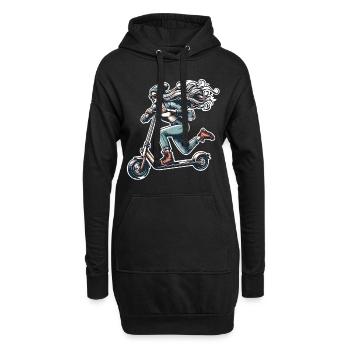 E-Scooter E-Roller Frau Scooter - Hoodie-Kleid - Schwarz - Vorne
