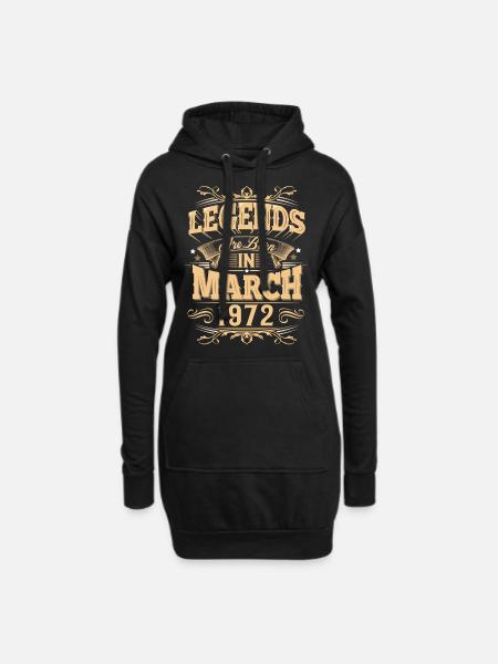 März 1972 Geburtstag Legende - Hoodie-Kleid - Schwarz