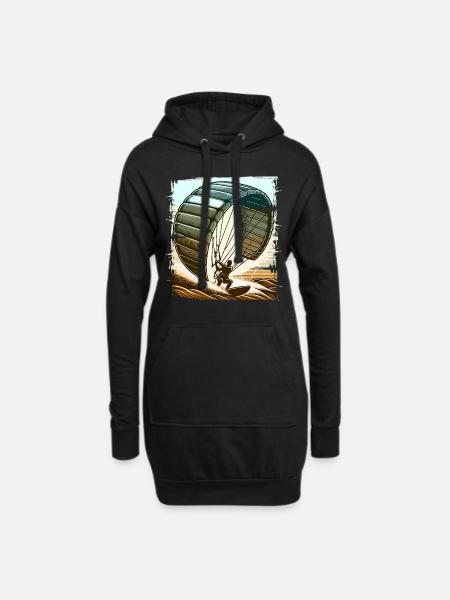 Kitesurf Kitesurfer Kiteboard - Hoodie-Kleid - Schwarz