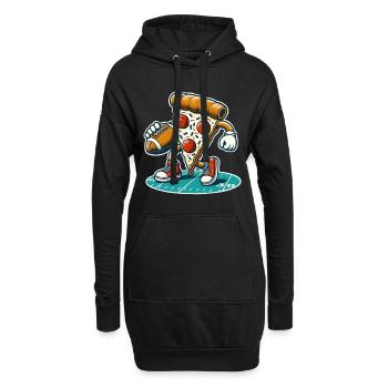 Football Pizza - Sweat-shirt à capuche long Femme - noir - Devant