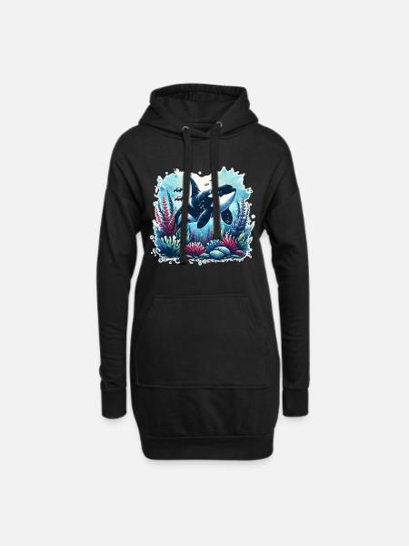 Orca Schwertwal - Hoodie-Kleid - Schwarz