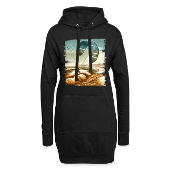 Kitesurfen Kitesurfer Kiteboard - Hoodie-Kleid - Schwarz - Vorne