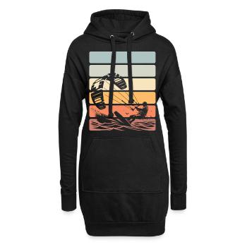 Kitesurfen Kitesurfer Kiteboard - Hoodie-Kleid - Schwarz - Vorne