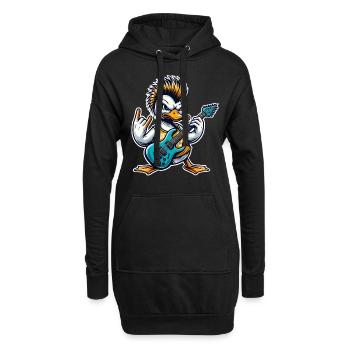 Ente Rock and Roll Gitarrist - Hoodie-Kleid - Schwarz - Vorne