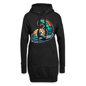 Kitesurfen Kitesurfer Kiteboard - Hoodie-Kleid - Schwarz - Vorne