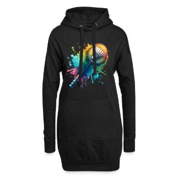 Badminton - Hoodie-Kleid - Schwarz - Vorne